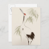 オリエ絵画ントスタイルズ赤冠クレーン ポストカード (正面/裏面)