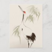 オリエ絵画ントスタイルズ赤冠クレーン ポストカード (正面)