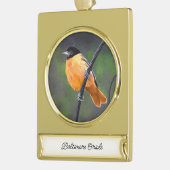オリオル絵画ズ – Bird Artオリジナル ゴールドプレートバナーオーナメント (左)
