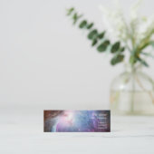 オリオンの星雲の紫色の宇宙 スキニー名刺 (スタンド正面)