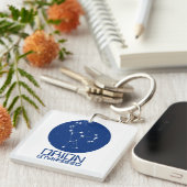 オリオンスターシードキーチェーン – ブルー&ホワイトデザイン キーホルダー (正面右)