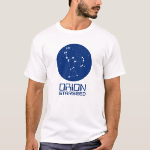 オリオンスターシードTシャツ – ブルー&ホワイトデザイン Tシャツ