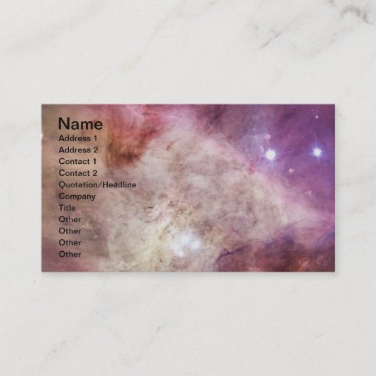 オリオンネブラピンク 名刺 (正面)