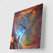 オリオンネブラ宇宙銀河系低コントラスト スクエア壁時計 (傾斜)