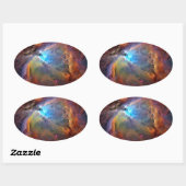 オリオンネブラ宇宙銀河系低コントラスト 楕円形シール (シート)