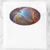 オリオンネブラ宇宙銀河系低コントラスト 楕円形シール (バッグ)
