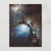 オリオン座星雲 天文学 青 茶色 ベージュ 空 星 ポストカード (正面)