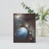 オリオン座星雲 天文学 青 茶色 ベージュ 空 星 ポストカード (スタンド正面)