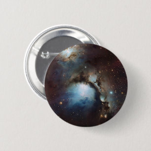 オリオン座星雲 天文学 青 茶色 ベージュ 空 星 缶バッジ