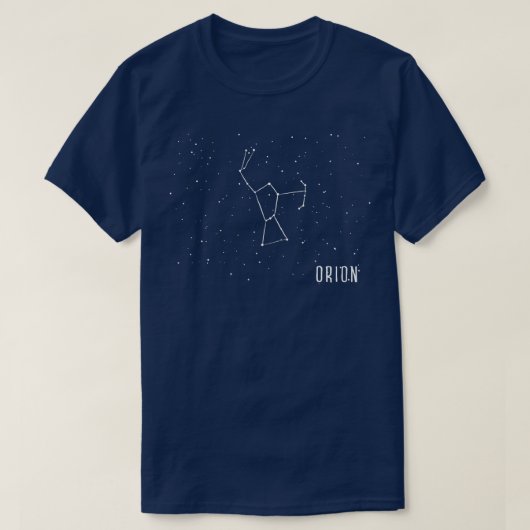 オリオン星座天文学デザイン Tシャツ (デザイン正面)