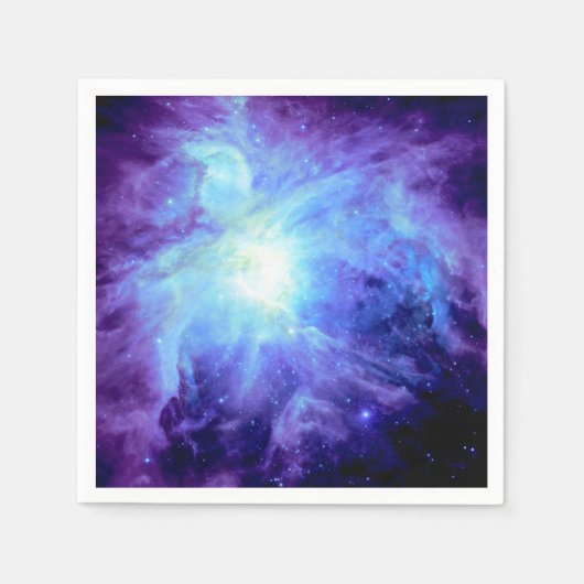 オリオン星雲の淡青色の銀河ペーパーナプキン スタンダードカクテルナプキン (正面)