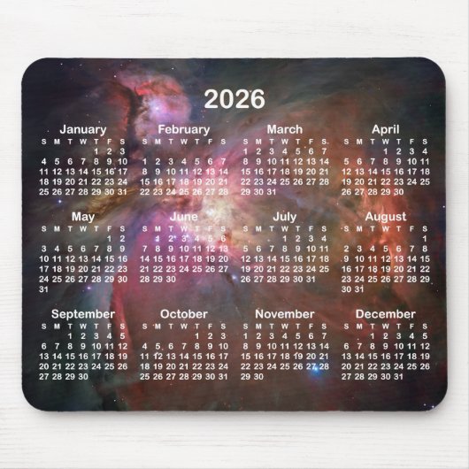 オリオン星雲2026カレンダー マウスパッド (正面)