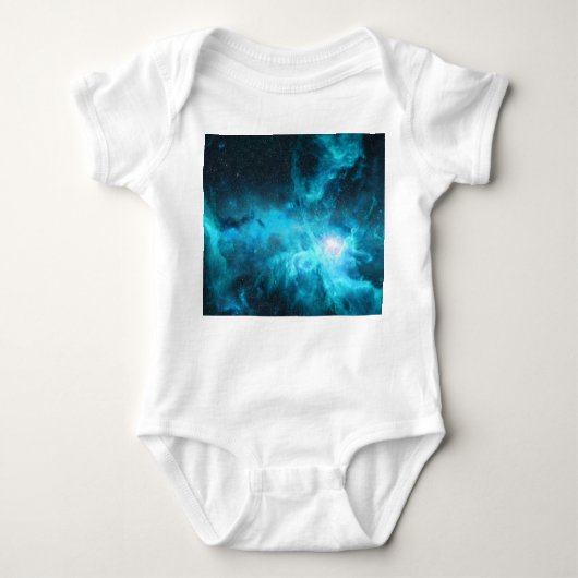 オリオン星雲、青い光、天文学。 ベビーボディスーツ (正面)