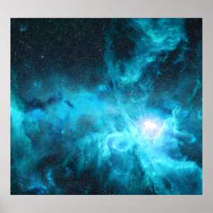 オリオン星雲、青い光、天文学。 ポスター