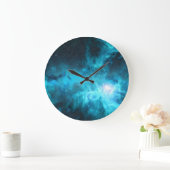 オリオン星雲、青い光、天文学。 ラージ壁時計 (ホーム)