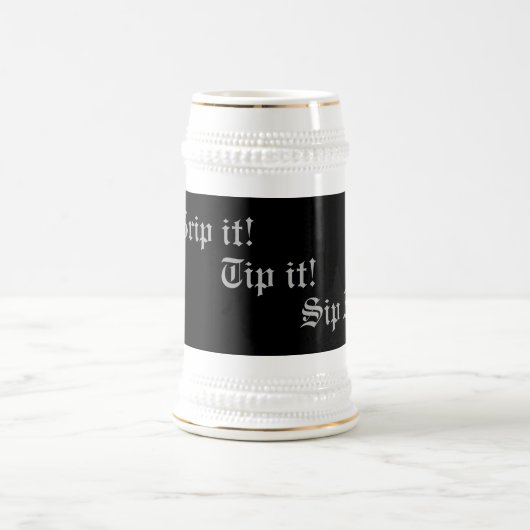 オリジナルおもしろい飲みスローガン ビールジョッキ (中央)