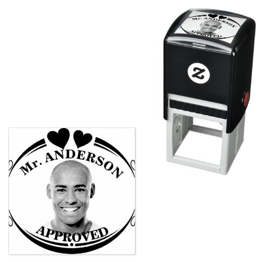 オリジナルおもしろ顔教師承認スタンプを作成 セルフインキングスタンプ (インサイチュ)