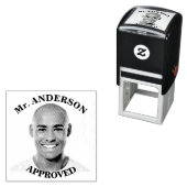 オリジナルおもしろ顔教師承認スタンプを作成 セルフインキングスタンプ (インサイチュ)