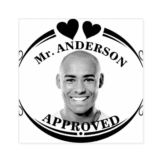 オリジナルおもしろ顔教師承認スタンプを作成 ラバースタンプ (インプリント)