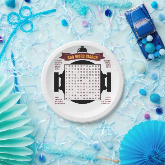 オリジナルおよびおもしろいBBQのパーティーの単語の調査は…困惑します ペーパープレート (パーティー)