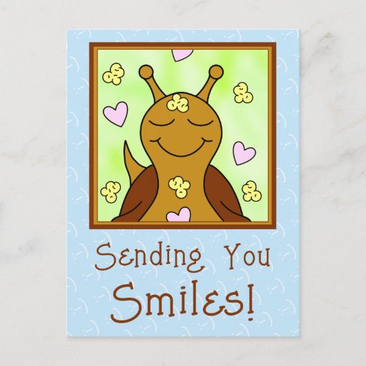 オリジナルかわいいカタツムリ送りスマイル | ポストカード (正面)