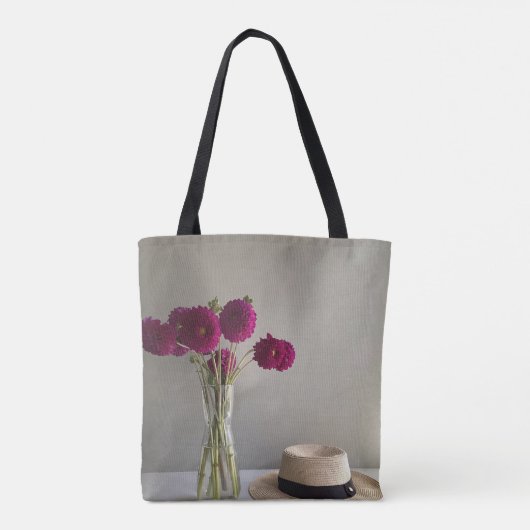 オリジナルかわいらしダリアのナナ写真 トートバッグ (裏面)