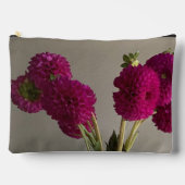 オリジナルかわいらしダリア花写真+名前をカスタムする アクセサリーポーチ (正面)