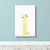 オリジナルかわいらし水彩の花キャンバス キャンバスプリント (インサイチュ (ウッドフロア))