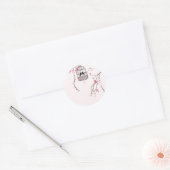 オリジナルさくらんぼの花の鳥のアートワーク ラウンドシール (封筒)