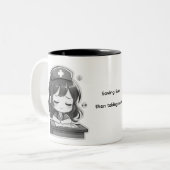 オリジナルちびナース - 少しの疲れ ツートーンマグカップ (正面左)