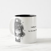 オリジナルちびナース - 疲れた時のコーヒー ツートーンマグカップ (正面左)