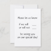 オリジナルでカスタマイズ可能なウェディングインビテーションセット 出欠カード (裏面)