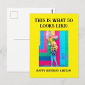 オリジナルでユーモアあふれる50歳の節目誕生日 ポストカード (正面/裏面)