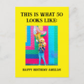オリジナルでユーモアあふれる50歳の節目誕生日 ポストカード (正面)