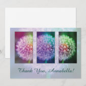 オリジナルで作れる感謝のカード | カラフルなタンポポ サンキューカード (正面/裏面)