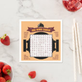 オリジナルとおもしろいBBQパーティー単語検索パズル... スタンダードカクテルナプキン (インサイチュ)