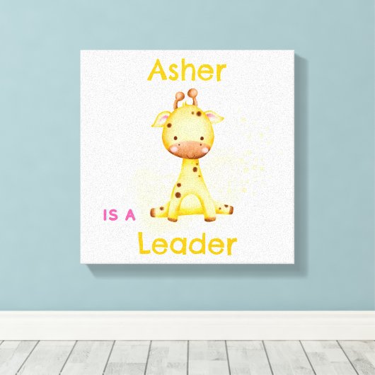 オリジナルなアファーメーションのぬいぐるみデコ | キリン キャンバスプリント (インサイチュ (ウッドフロア))