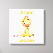 オリジナルなアファーメーションのぬいぐるみデコ | キリン キャンバスプリント (正面)