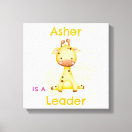 オリジナルなアファーメーションのぬいぐるみデコ | キリン キャンバスプリント