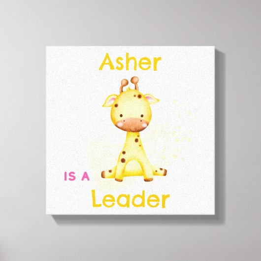 オリジナルなアファーメーションのぬいぐるみデコ | キリン キャンバスプリント (正面)