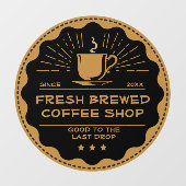 オリジナルなカントリー風コーヒーショップカップの業務用フロントデザイン ウィンドウサイン (シート)