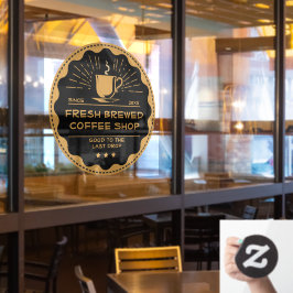 オリジナルなカントリー風コーヒーショップカップの業務用フロントデザイン ウィンドウサイン