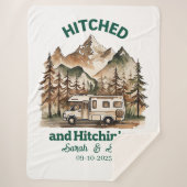 オリジナルなキャンプ用ウェディングブランケット シェルパブランケット (正面)