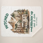 オリジナルなキャンプ用ウェディングブランケット シェルパブランケット (正面(横))