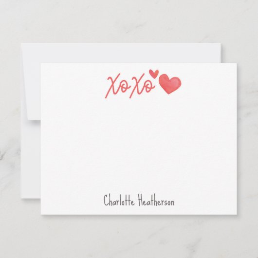 オリジナルなハグ&キス メッセージカード ノートカード (正面)