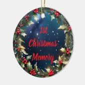 オリジナルなホリーデコレーション 思い出の記念品 セラミックオーナメント (左)