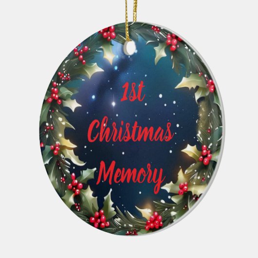 オリジナルなホリーデコレーション 思い出の記念品 セラミックオーナメント (左)