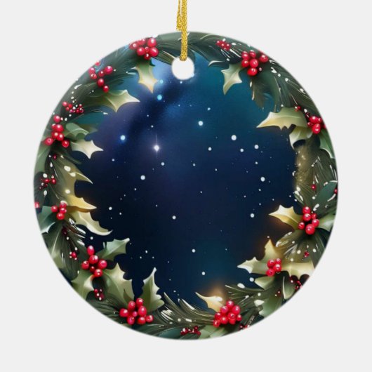 オリジナルなホリーデコレーション 思い出の記念品 セラミックオーナメント (裏面)