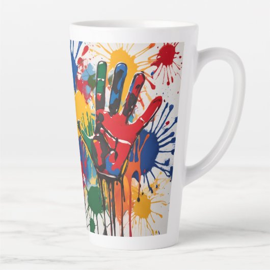 オリジナルな子供の作品グッズ カフェラテマグ (右)