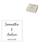 オリジナルな結婚式のデザイン - 新婚夫婦と結婚日 ラバースタンプ (押印)